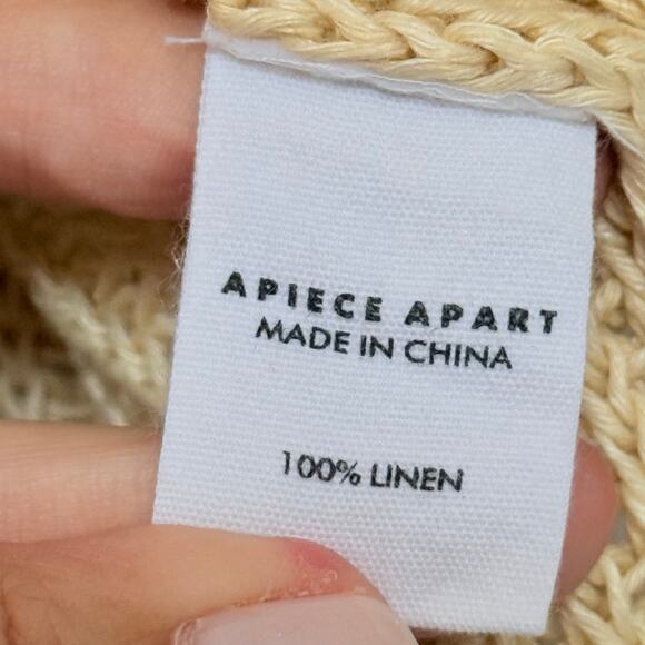 Apiece Apart Olivia Linen Vest Knit Top Tan Lemon Size XS/S - Picture 3 of 5